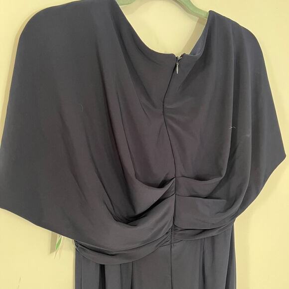 NWT RM Richards Navy Blue Jumpsuit Capelet Formal Evening Cocktail Party Onesie - Picture 7 of 8